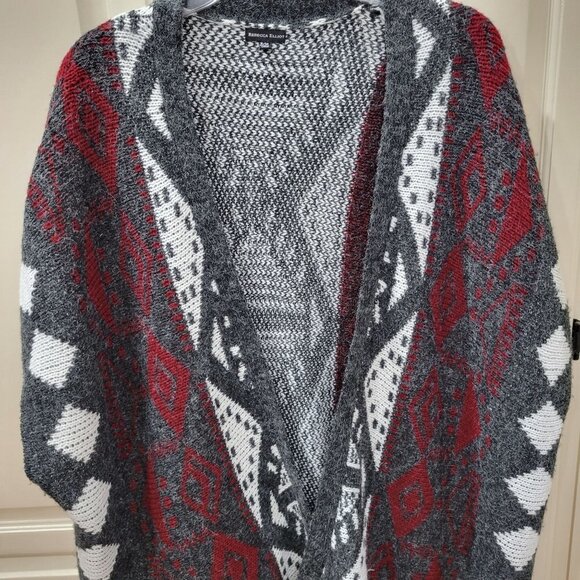 Rebecca Elliot Women's Sz S/M Open Front Sleeveless Long Fringe Duster Cardigan - Picture 2 of 8